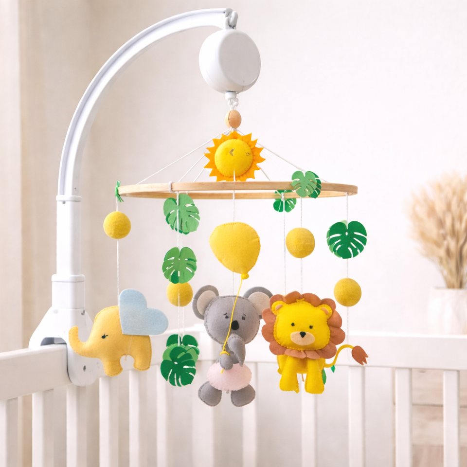 Babble Wrap Cot / Crib Mobile - Safari Adventure