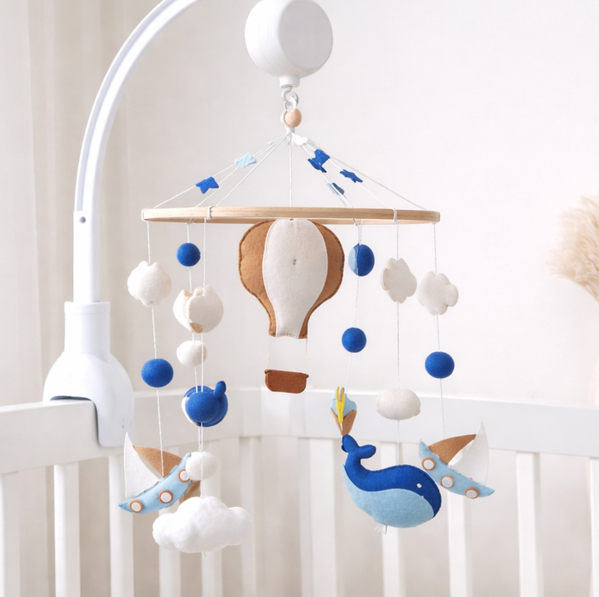 Babble Wrap Cot / Crib Mobile - Seaside Skies
