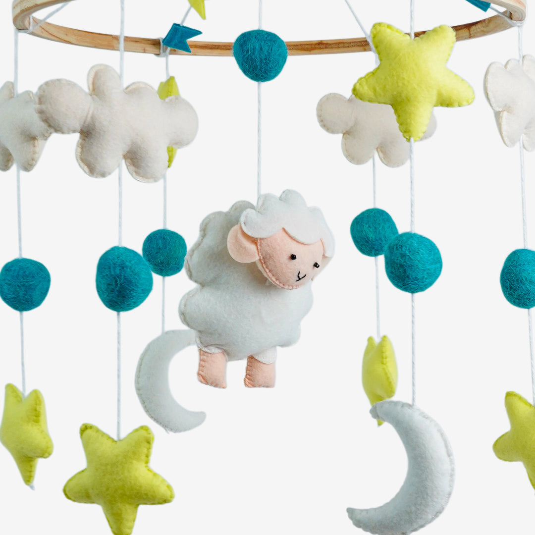 Babble Wrap Cot / Crib Mobile - Snuggly Sheep