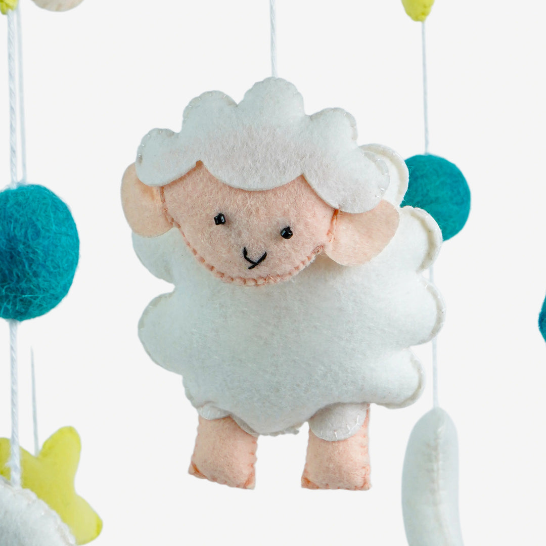 Babble Wrap Cot / Crib Mobile - Snuggly Sheep