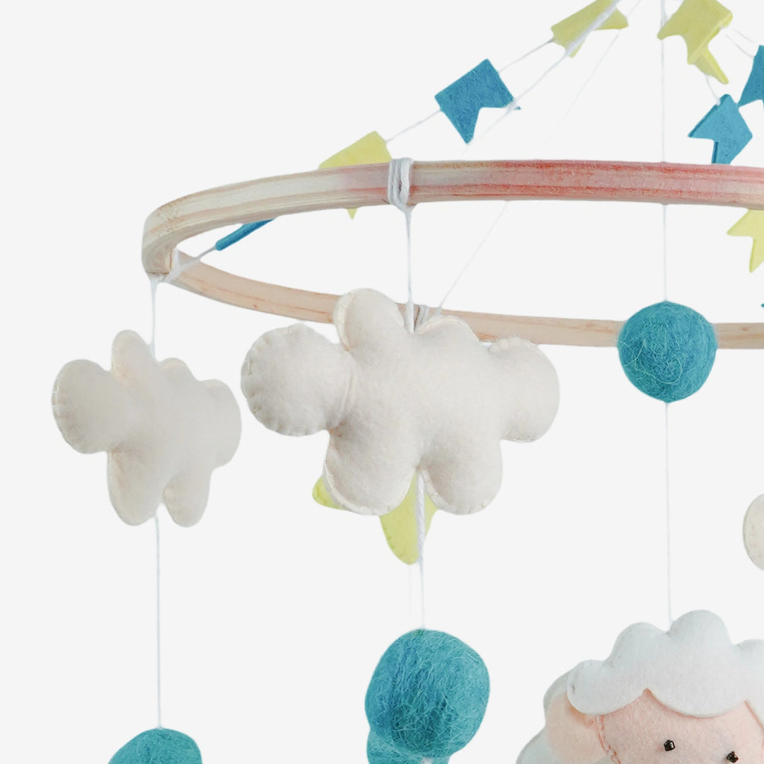 Babble Wrap Cot / Crib Mobile - Snuggly Sheep