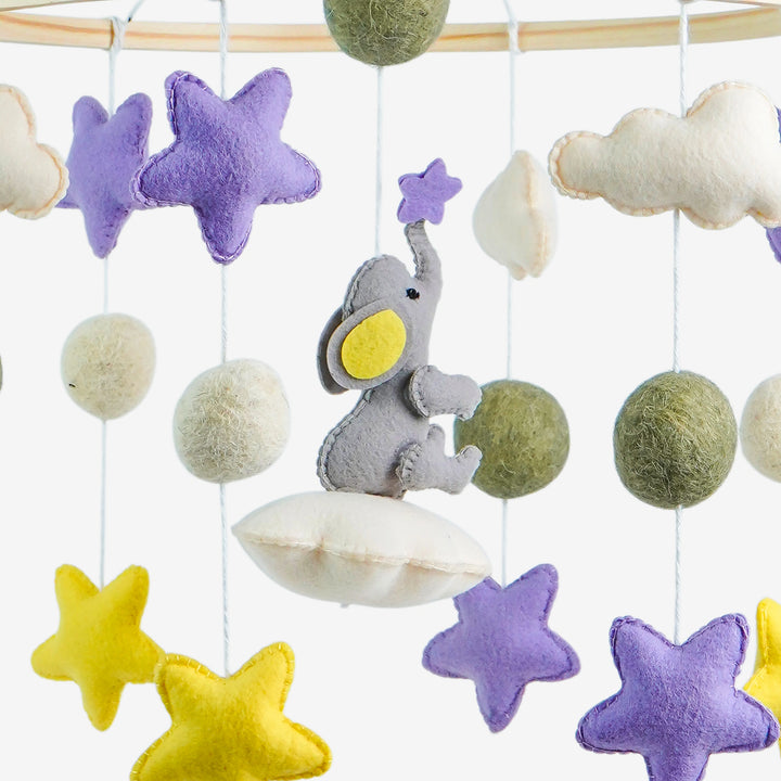 Babble Wrap Cot / Crib Mobile - Stargazer Elephant