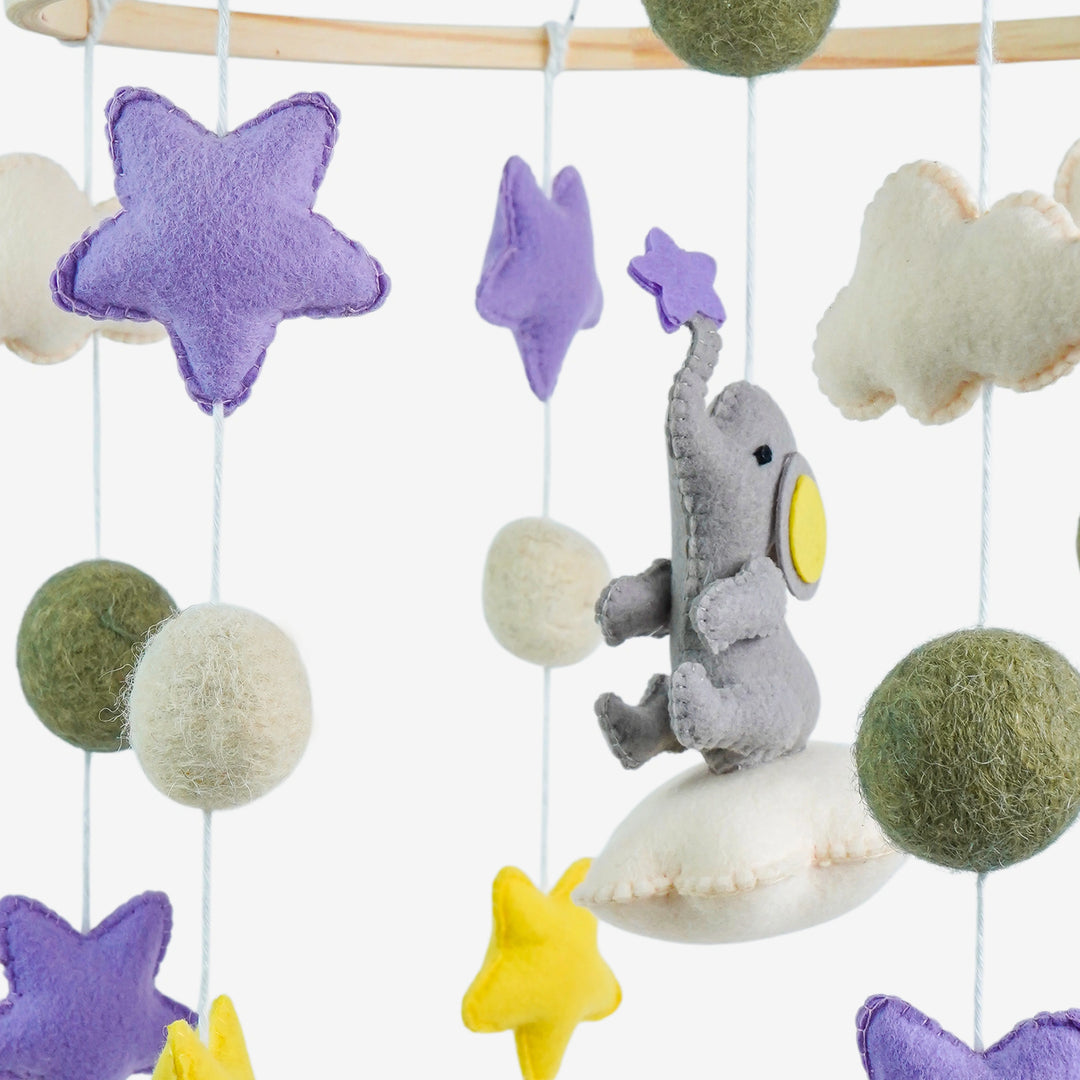 Babble Wrap Cot / Crib Mobile - Stargazer Elephant