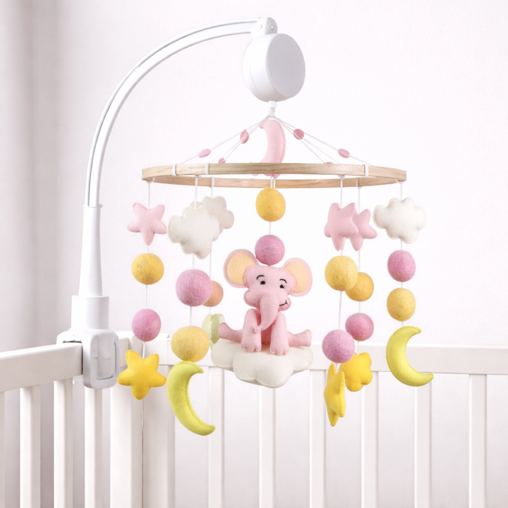Babble Wrap Cot / Crib Mobile - Starry Sky Elephant