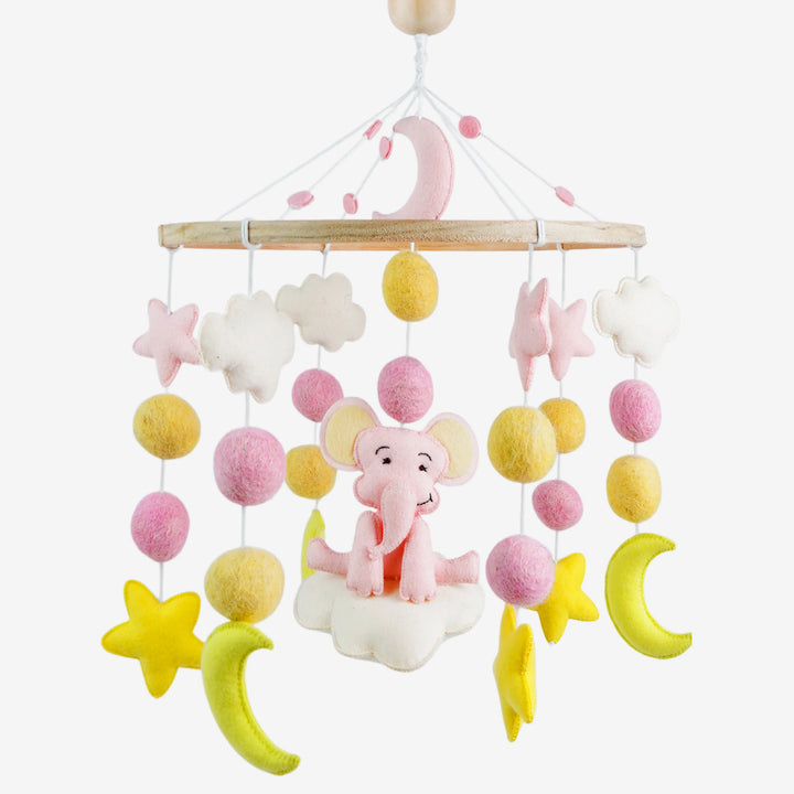 Babble Wrap Cot / Crib Mobile - Starry Sky Elephant