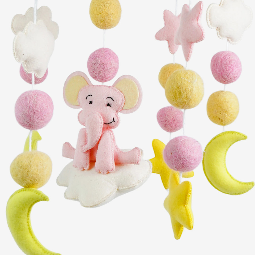 Babble Wrap Cot / Crib Mobile - Starry Sky Elephant