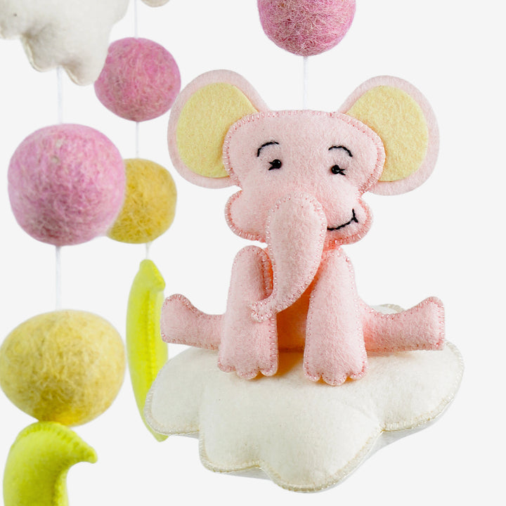 Babble Wrap Cot / Crib Mobile - Starry Sky Elephant