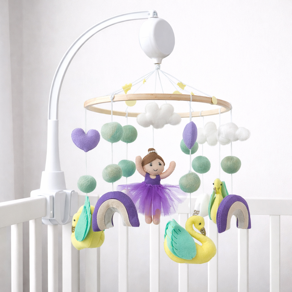 Babble Wrap Cot / Crib Mobile - Swan Song Carousel