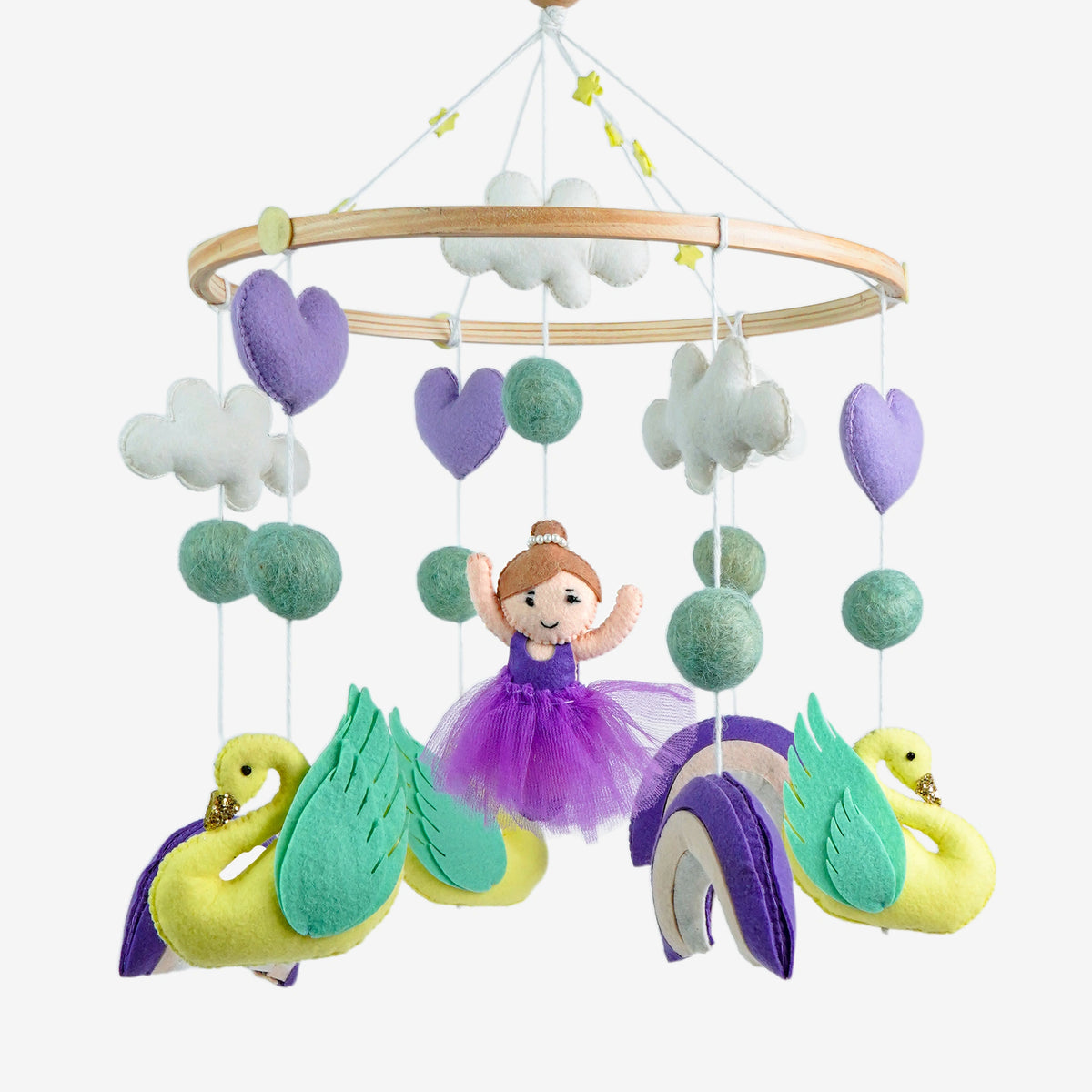 Babble Wrap Cot / Crib Mobile - Swan Song Carousel