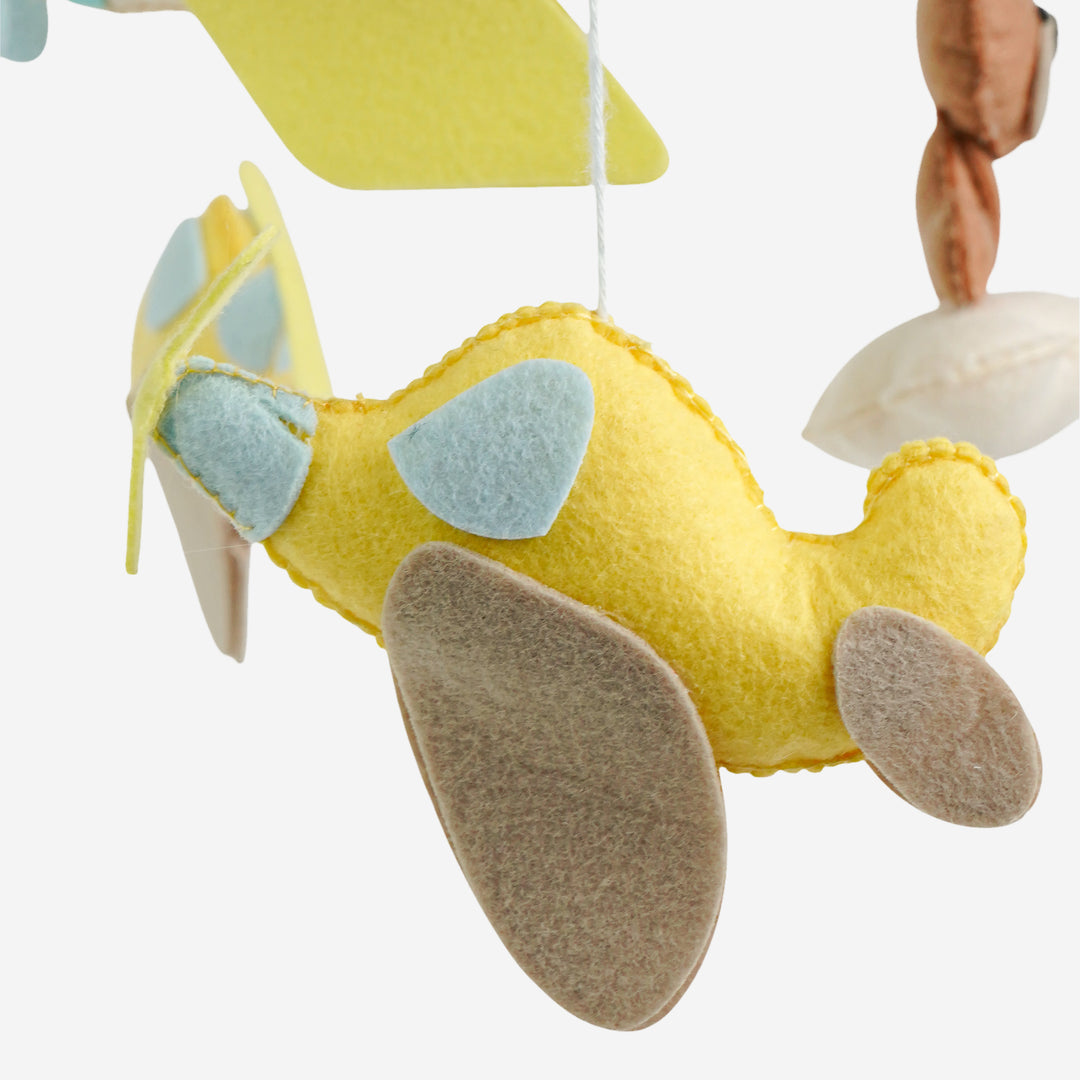 Babble Wrap Cot / Crib Mobile - Teddy on a Plane