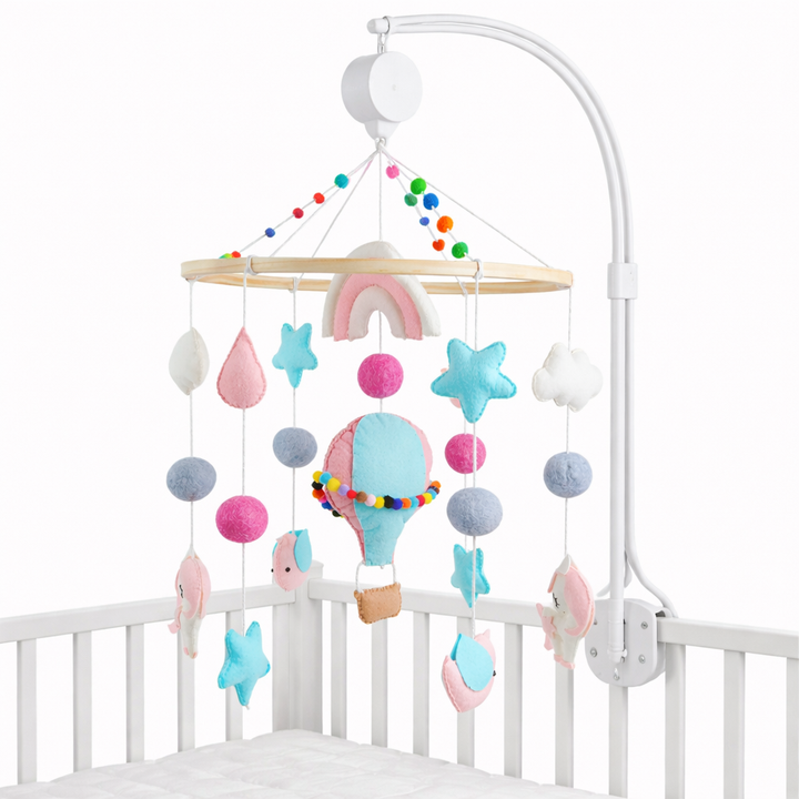 Babble Wrap Cot / Crib Mobile - Hot Air Balloon