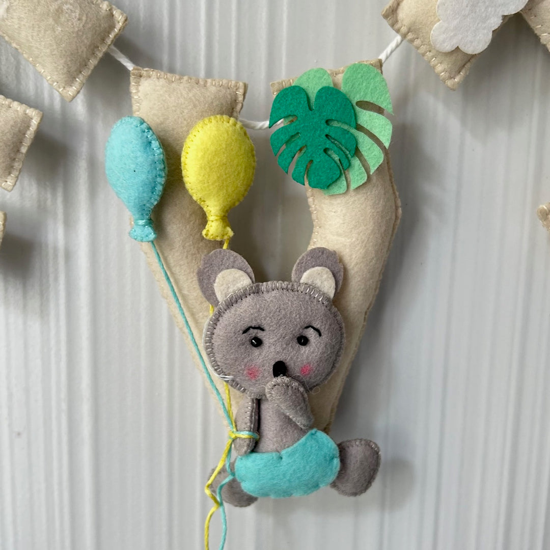 Babble Wrap Cute Koala Name Bunting/Garland