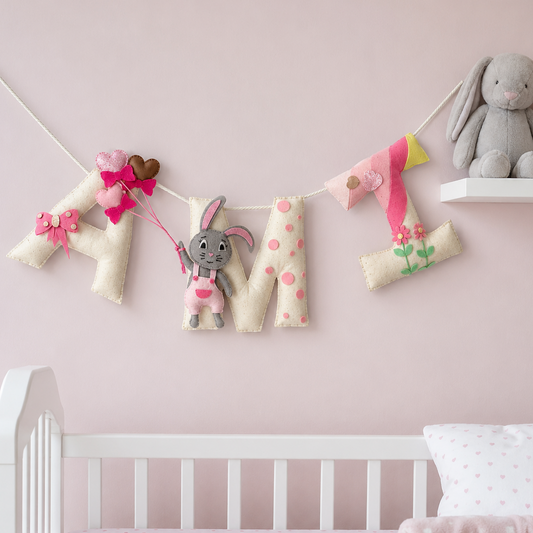 Babble Wrap Daisy The Rabbit Name Bunting/Garland