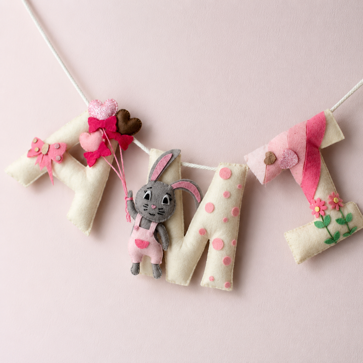 Babble Wrap Daisy The Rabbit Name Bunting/Garland