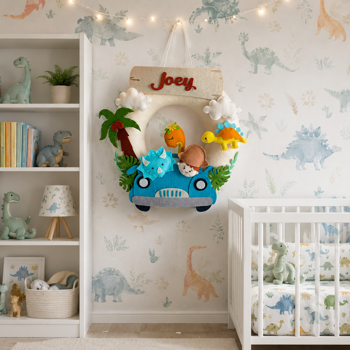 Babble Wrap Dino Safari Name Hanging