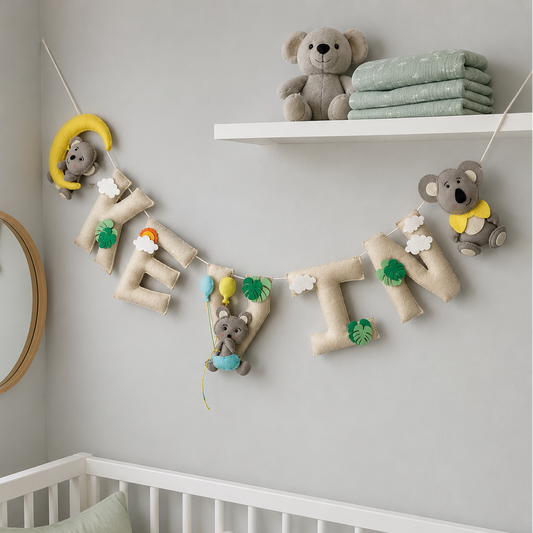 Babble Wrap Dreamy Koala Name Bunting/Garland