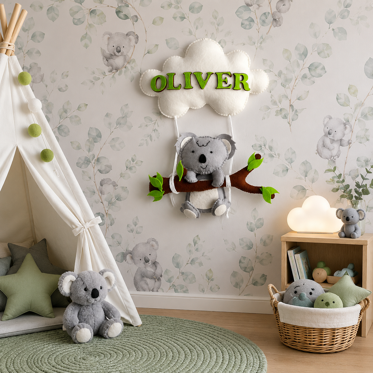 Babble Wrap Dreamy Koala Name Hanging