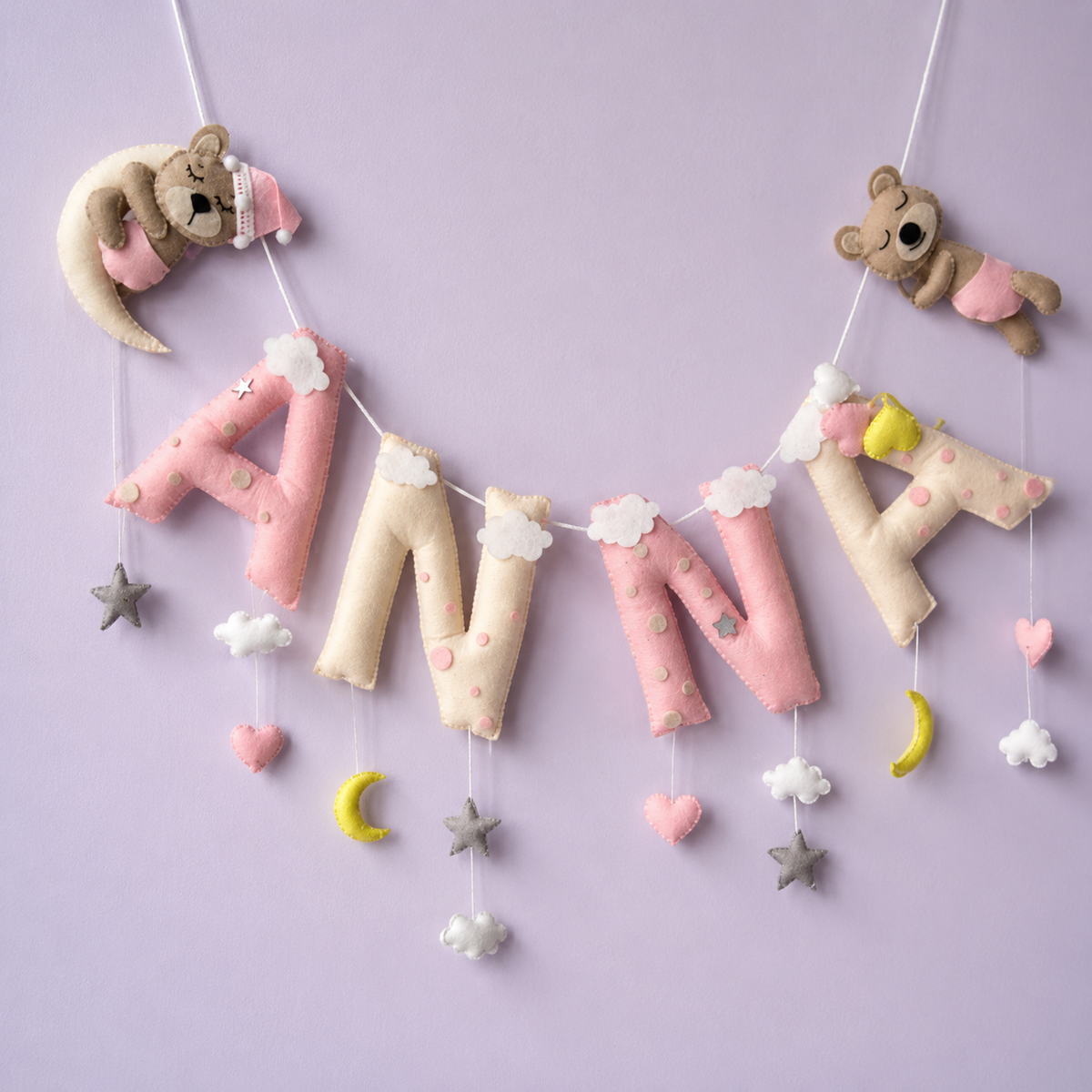 Babble Wrap Dreamy Teddy Name Bunting/Garland
