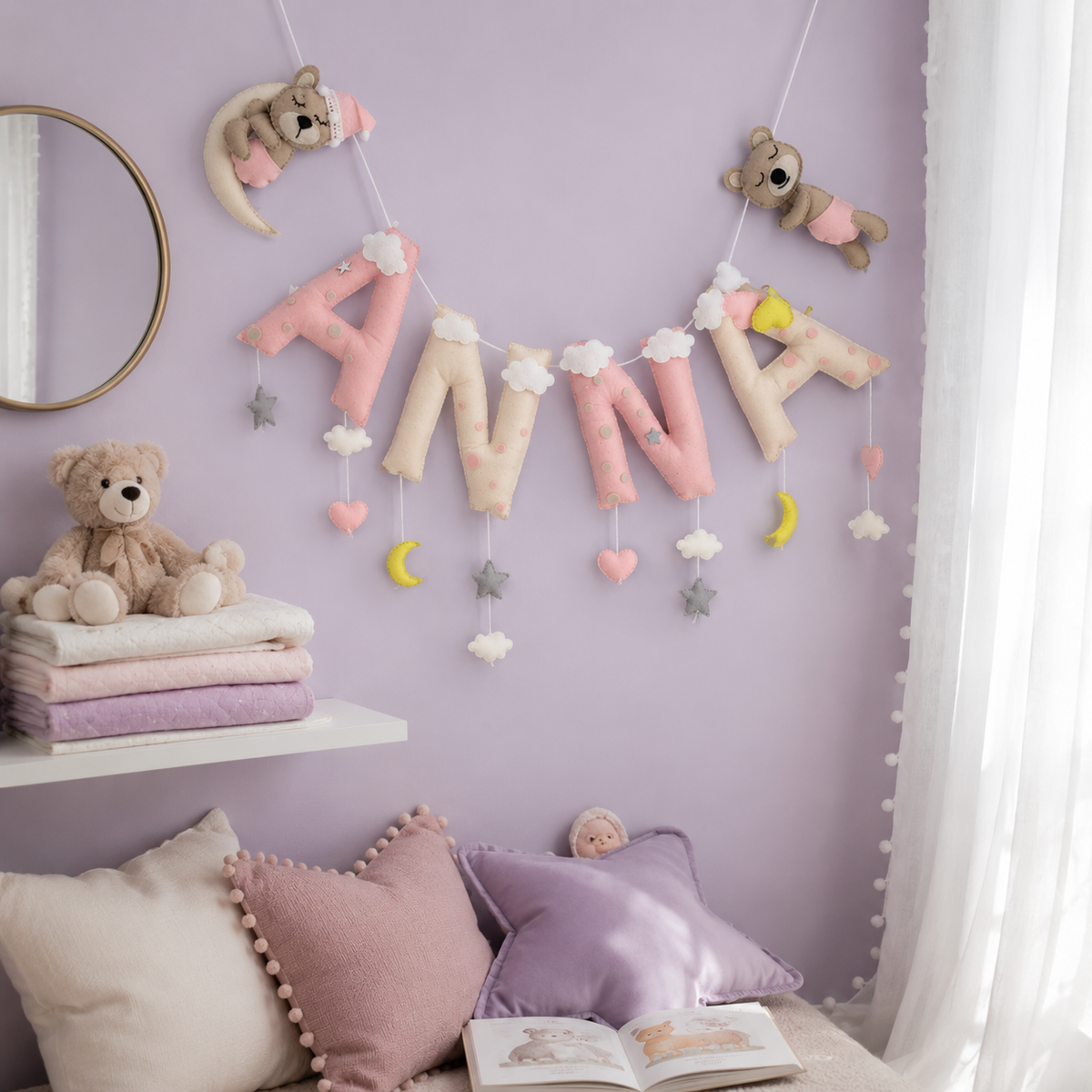 Babble Wrap Dreamy Teddy Name Bunting/Garland