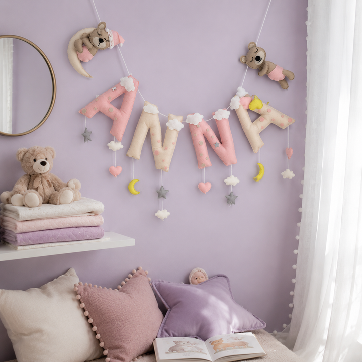 Babble Wrap Dreamy Teddy Name Bunting/Garland