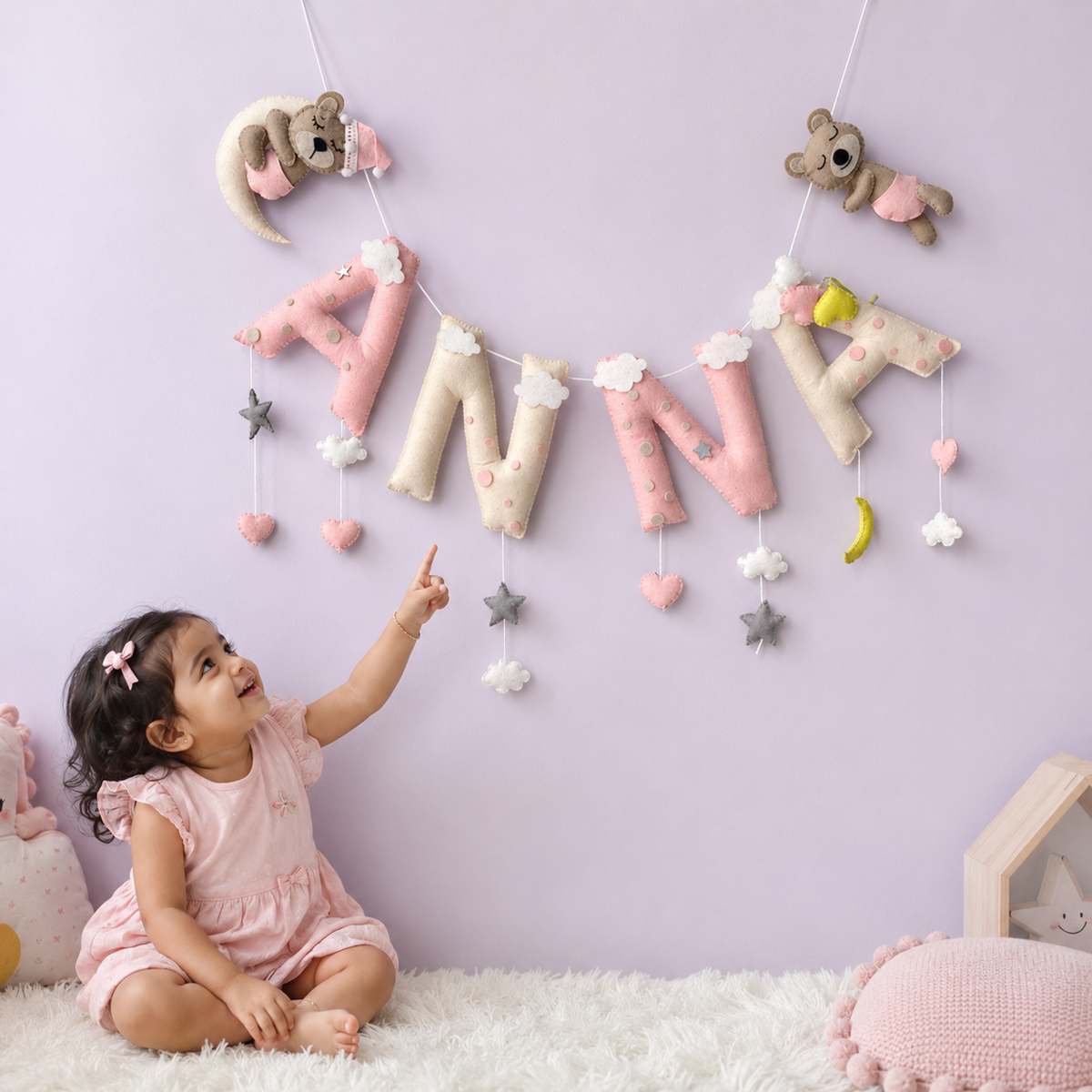 Babble Wrap Dreamy Teddy Name Bunting/Garland