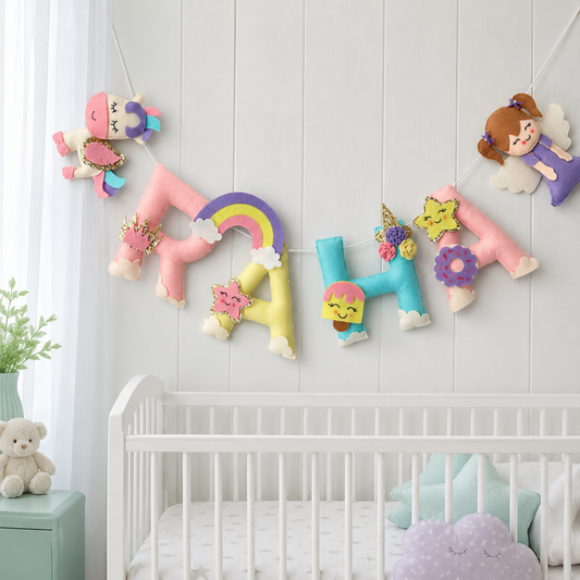 Babble Wrap  Dreamy Unicorn Name Bunting/Garland