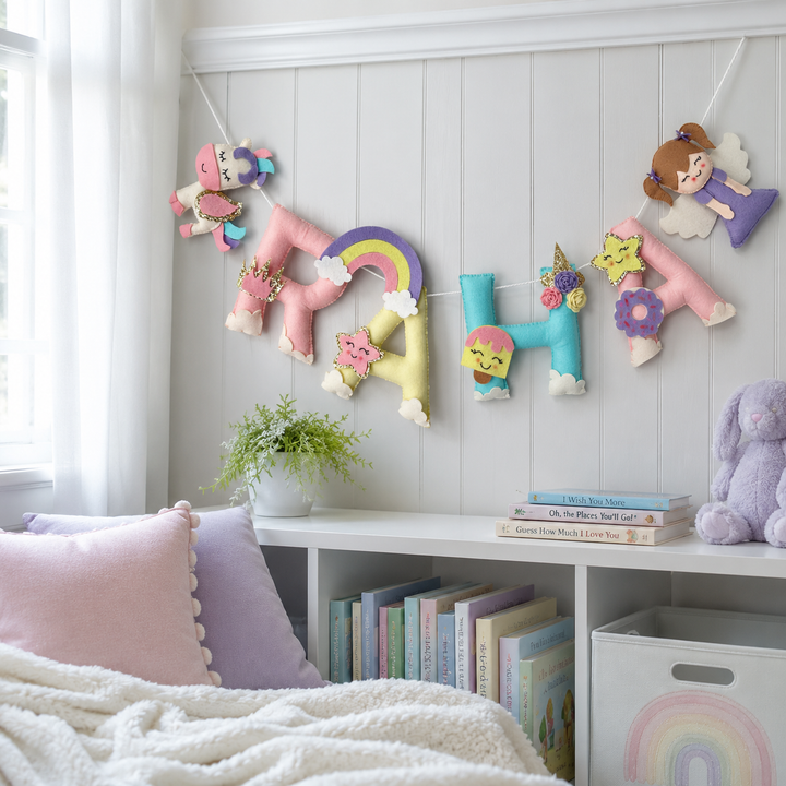 Babble Wrap  Dreamy Unicorn Name Bunting/Garland