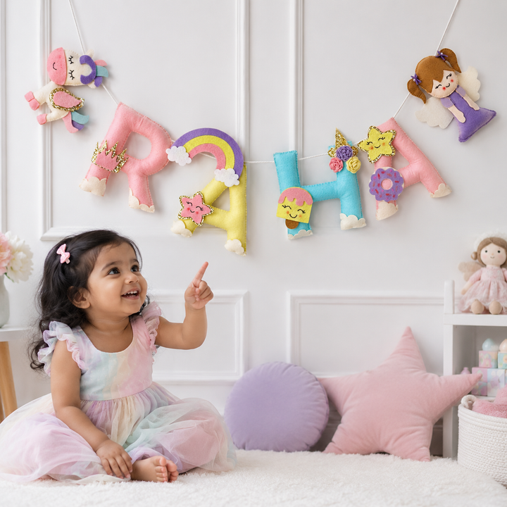 Babble Wrap  Dreamy Unicorn Name Bunting/Garland