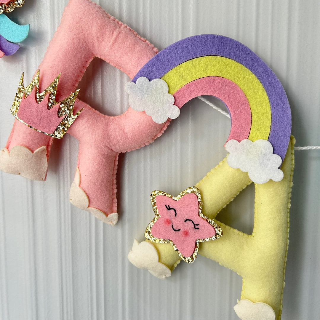Babble Wrap  Dreamy Unicorn Name Bunting/Garland