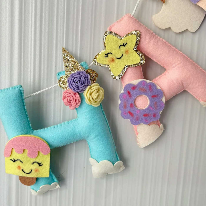 Babble Wrap  Dreamy Unicorn Name Bunting/Garland