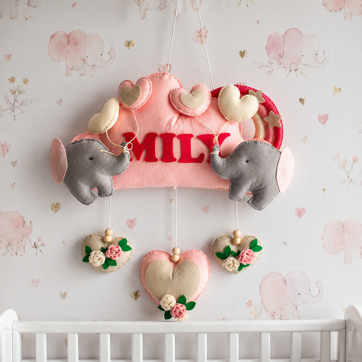 Babble Wrap  Elephant Cloudscape Name Hanging