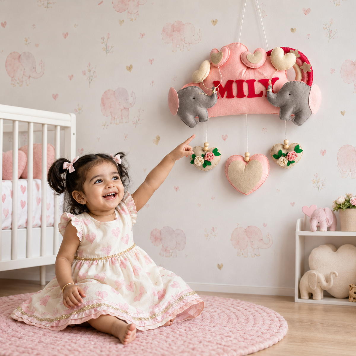 Babble Wrap  Elephant Cloudscape Name Hanging
