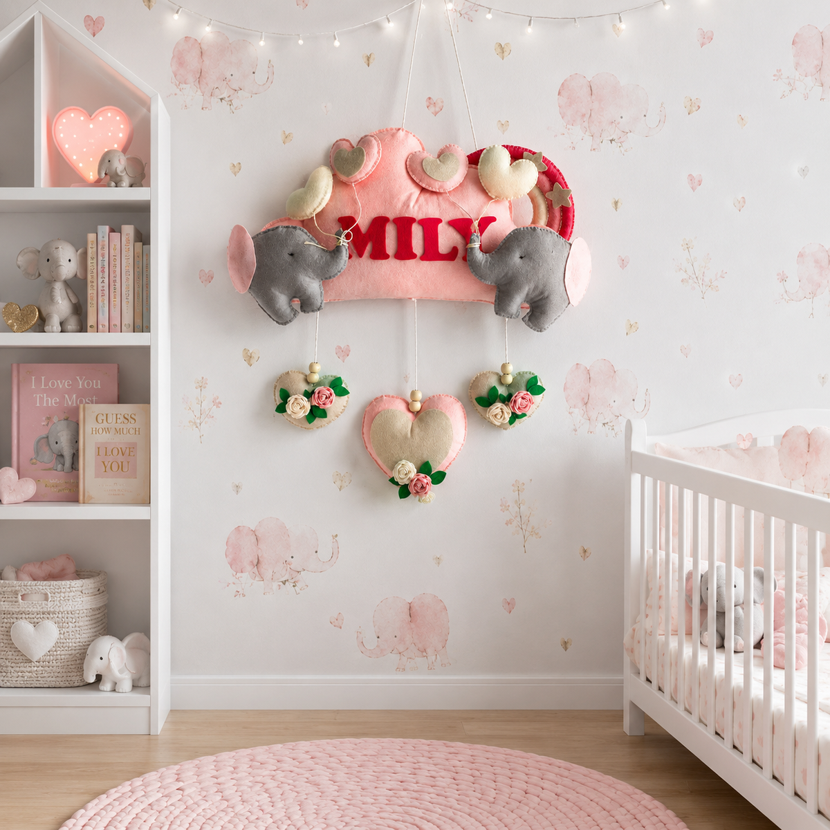 Babble Wrap  Elephant Cloudscape Name Hanging
