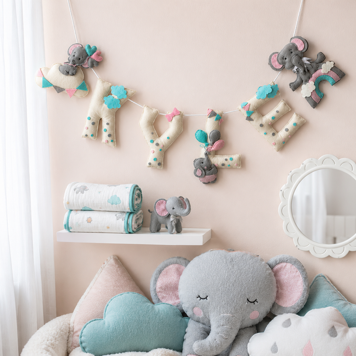 Babble Wrap Ellie in the Sky Name Bunting/Garland