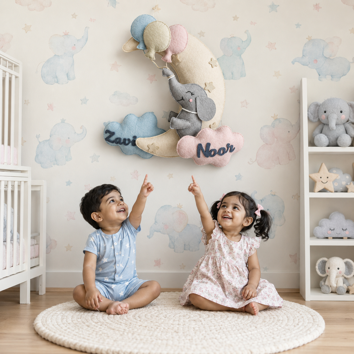 Babble Wrap Ellie in the Sky Name Hanging