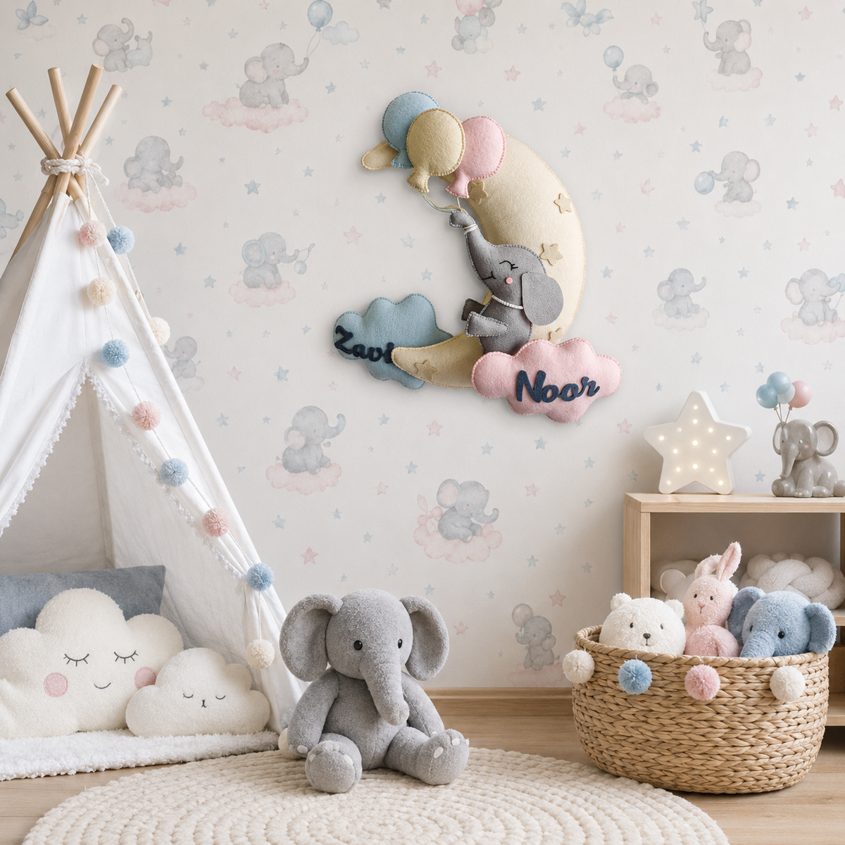 Babble Wrap Ellie in the Sky Name Hanging