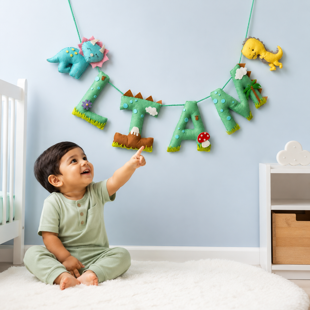 Babble Wrap Fabio The Dinosaur Name Bunting/Garland
