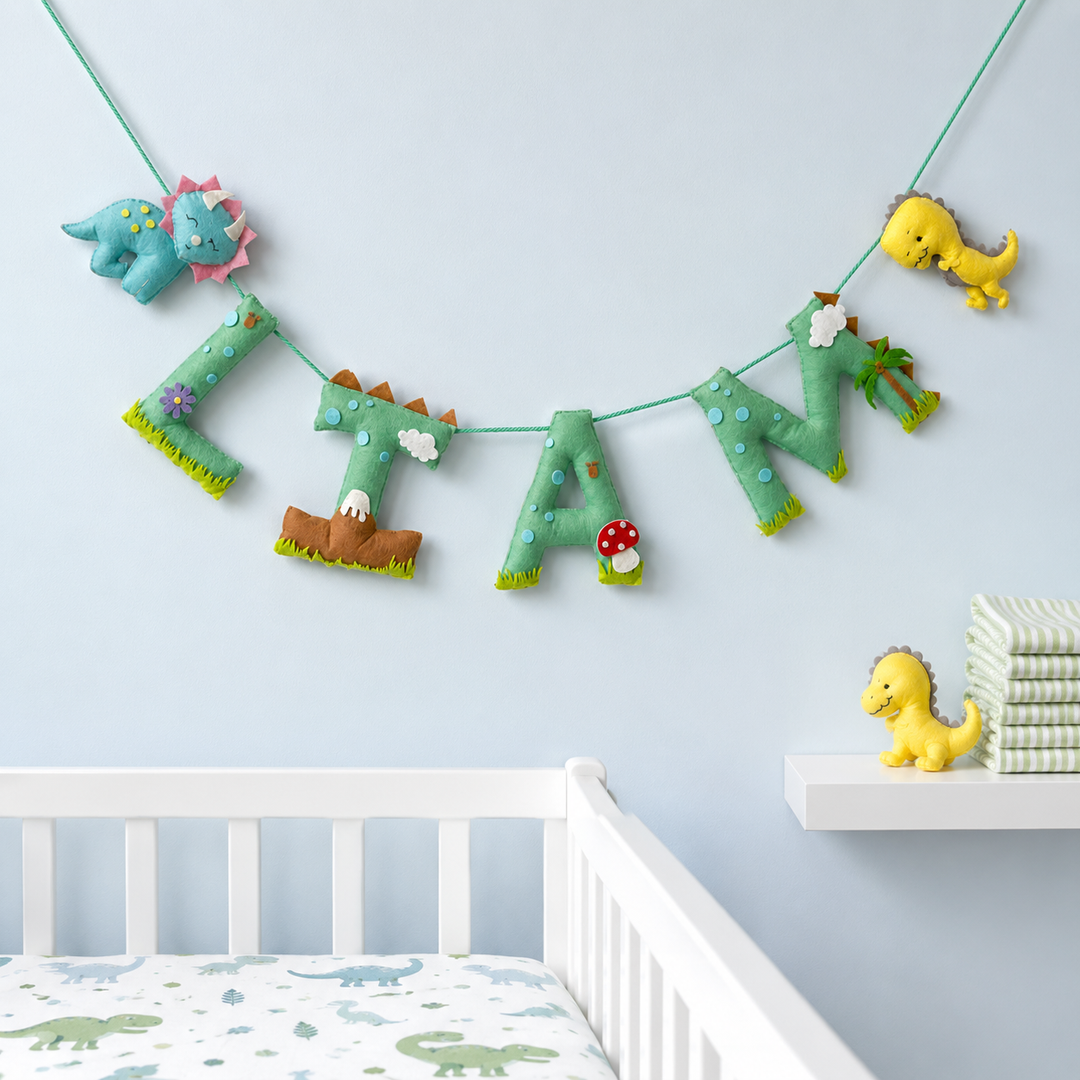Babble Wrap Fabio The Dinosaur Name Bunting/Garland