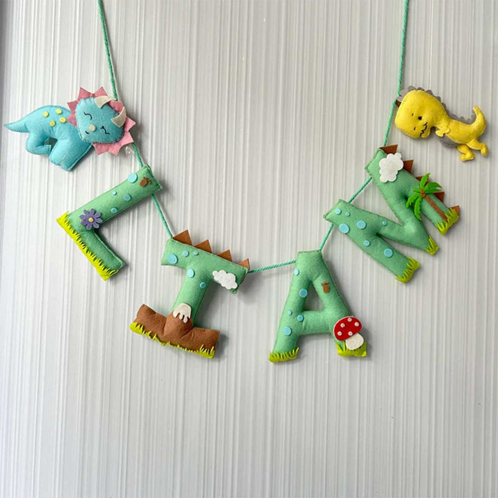 Babble Wrap Fabio The Dinosaur Name Bunting/Garland