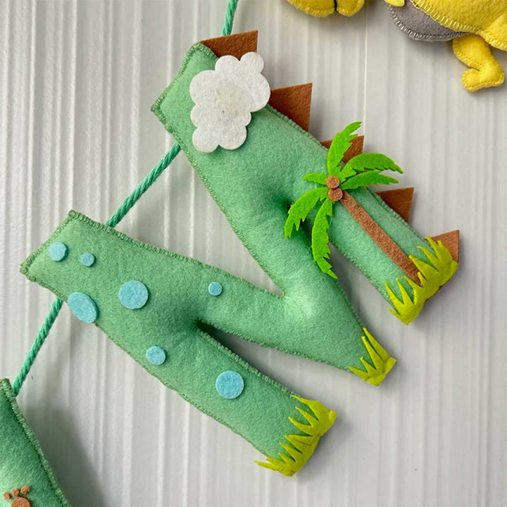 Babble Wrap Fabio The Dinosaur Name Bunting/Garland