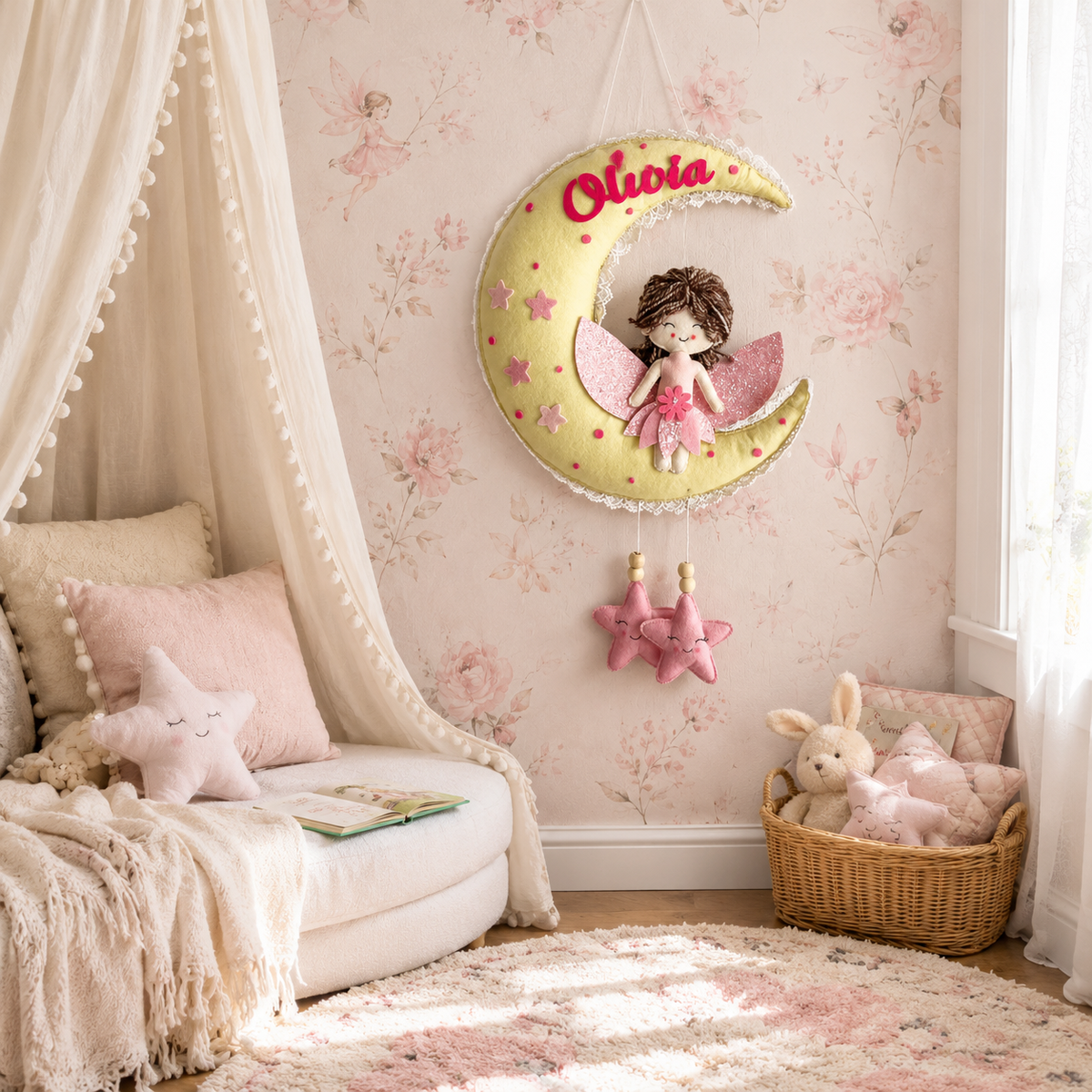 Babble Wrap  Fairy Blossom Name Hanging