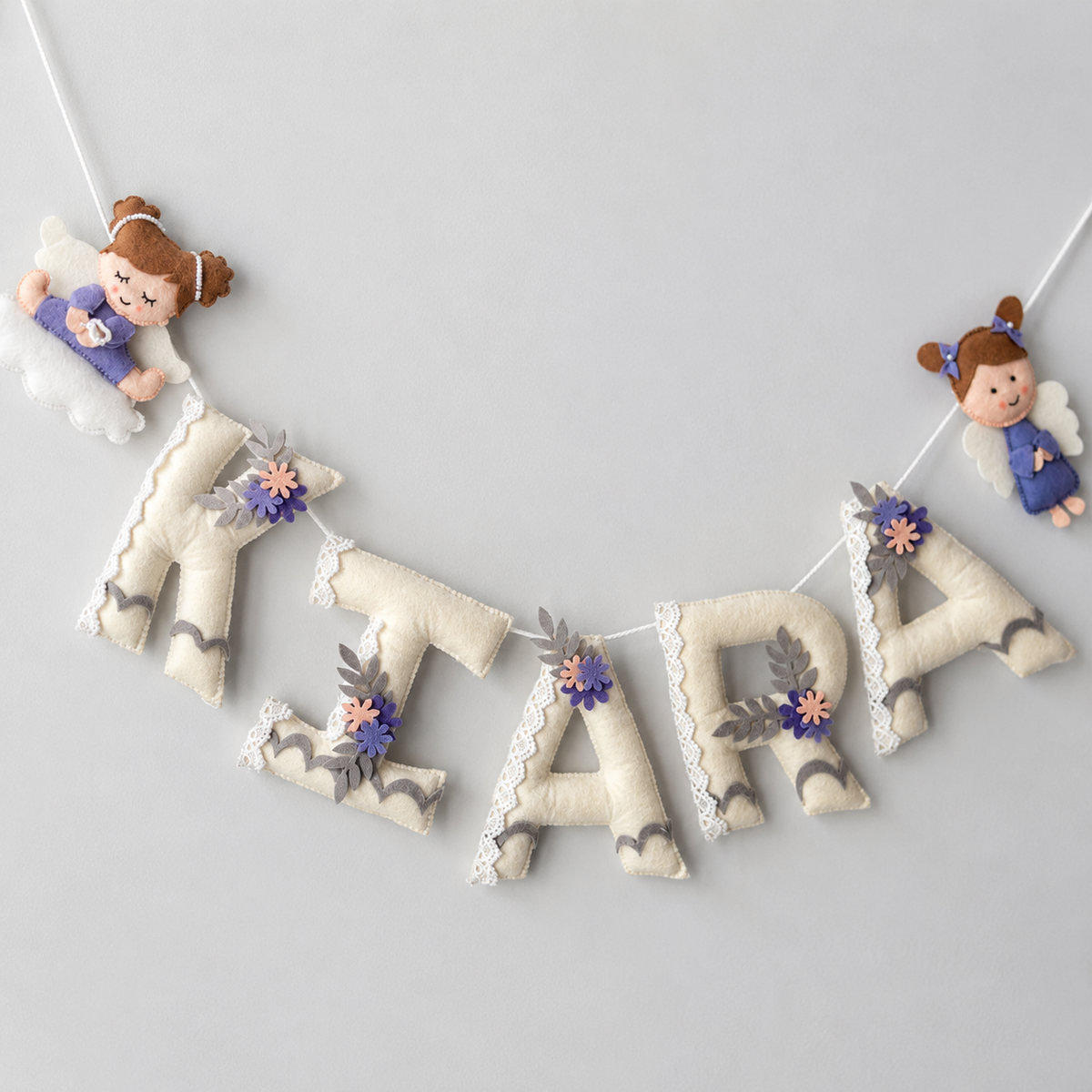 Babble Wrap Felt Fairy Name Bunting/Garland