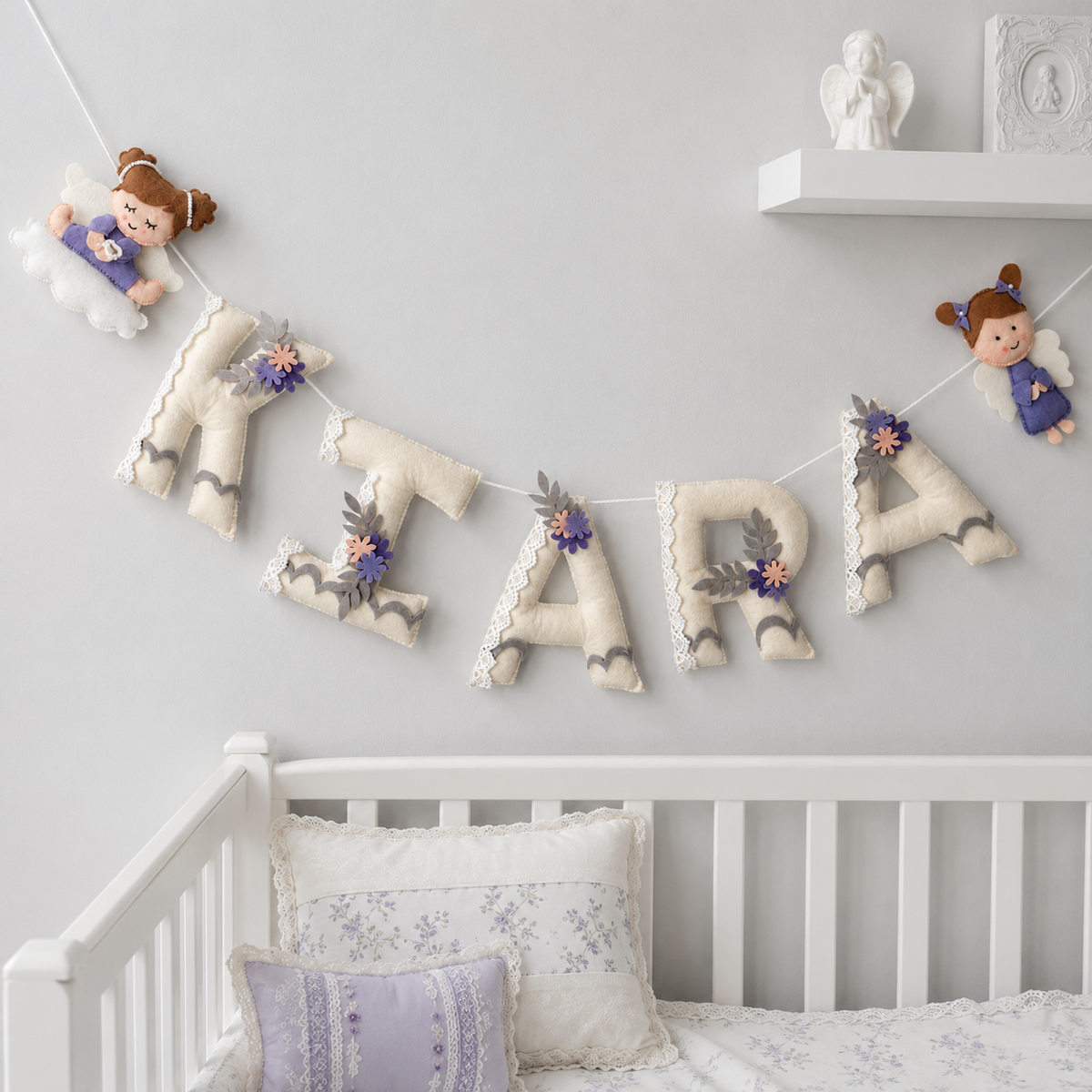 Babble Wrap Felt Fairy Name Bunting/Garland