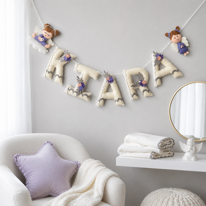 Babble Wrap Felt Fairy Name Bunting/Garland