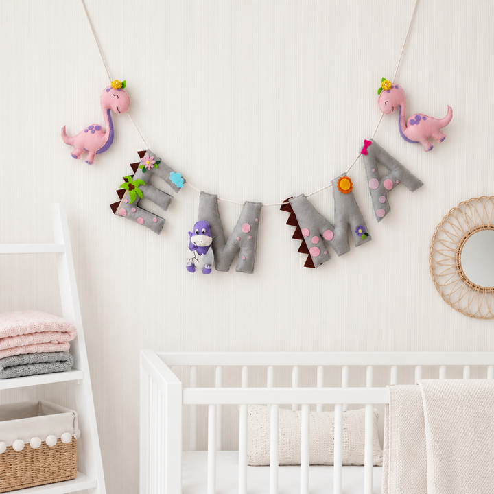 Babble Wrap Fiona The Dinosaur Name Bunting/Garland