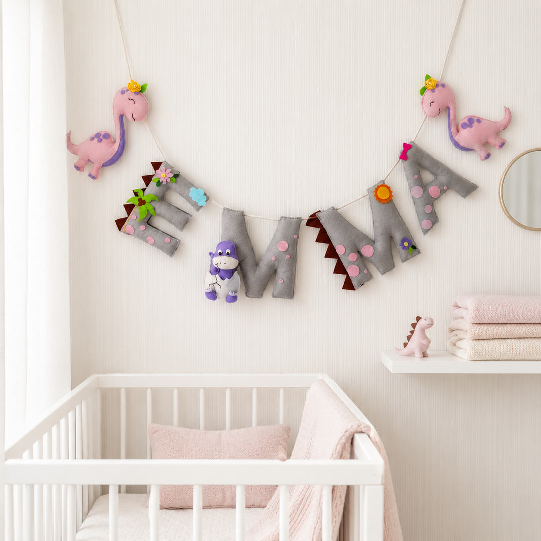 Babble Wrap Fiona The Dinosaur Name Bunting/Garland
