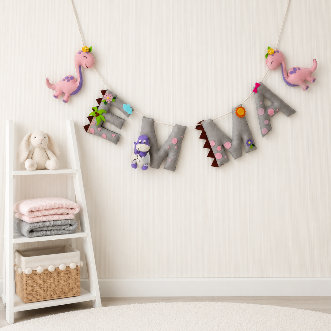 Babble Wrap Fiona The Dinosaur Name Bunting/Garland