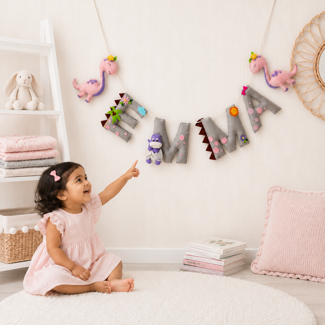 Babble Wrap Fiona The Dinosaur Name Bunting/Garland