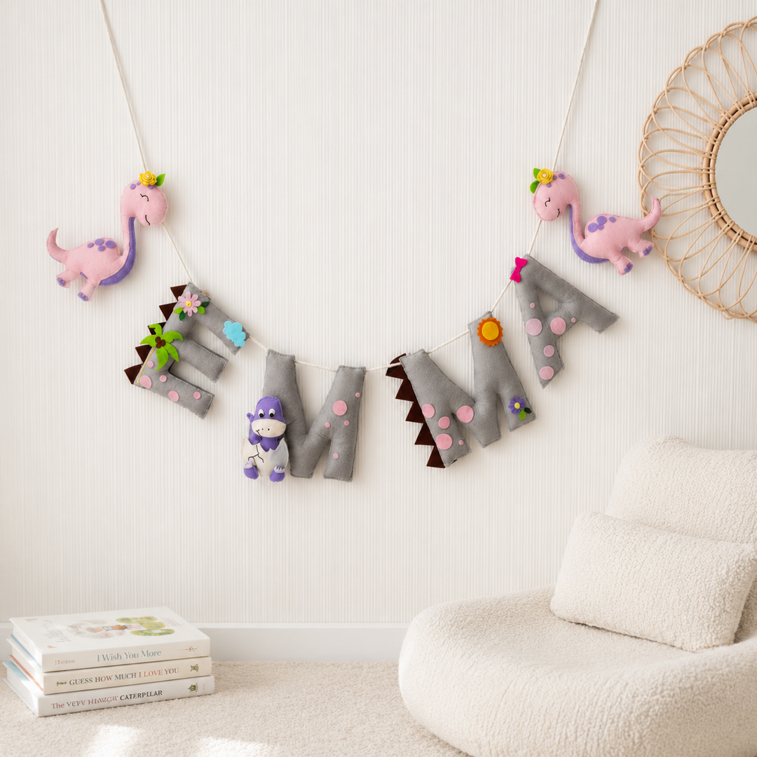 Babble Wrap Fiona The Dinosaur Name Bunting/Garland