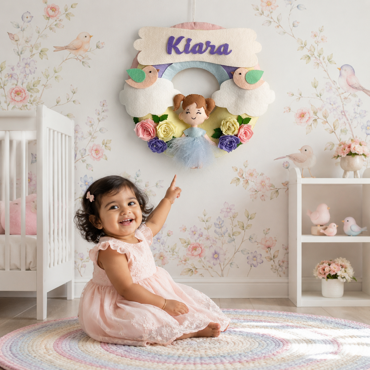 Babble Wrap  Flower Fairy Name Hanging